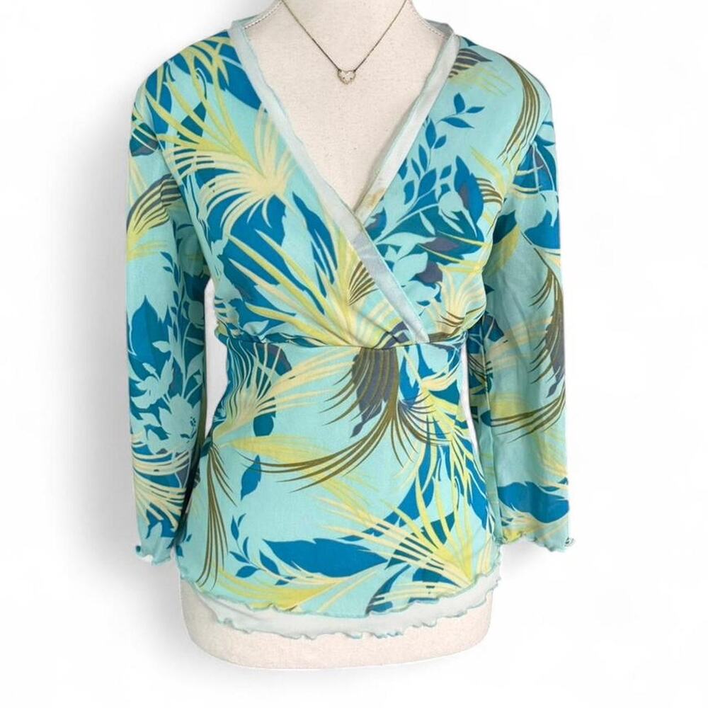 Y2K Tropical Summer Euro Baby Doll Long Sleeve Top Brand B.I.G.A.Y.C.D.A Size M